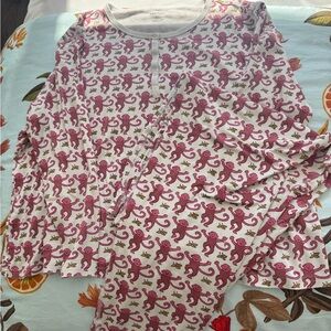 Roller Rabbit Pink Monkey Print Pajama Set